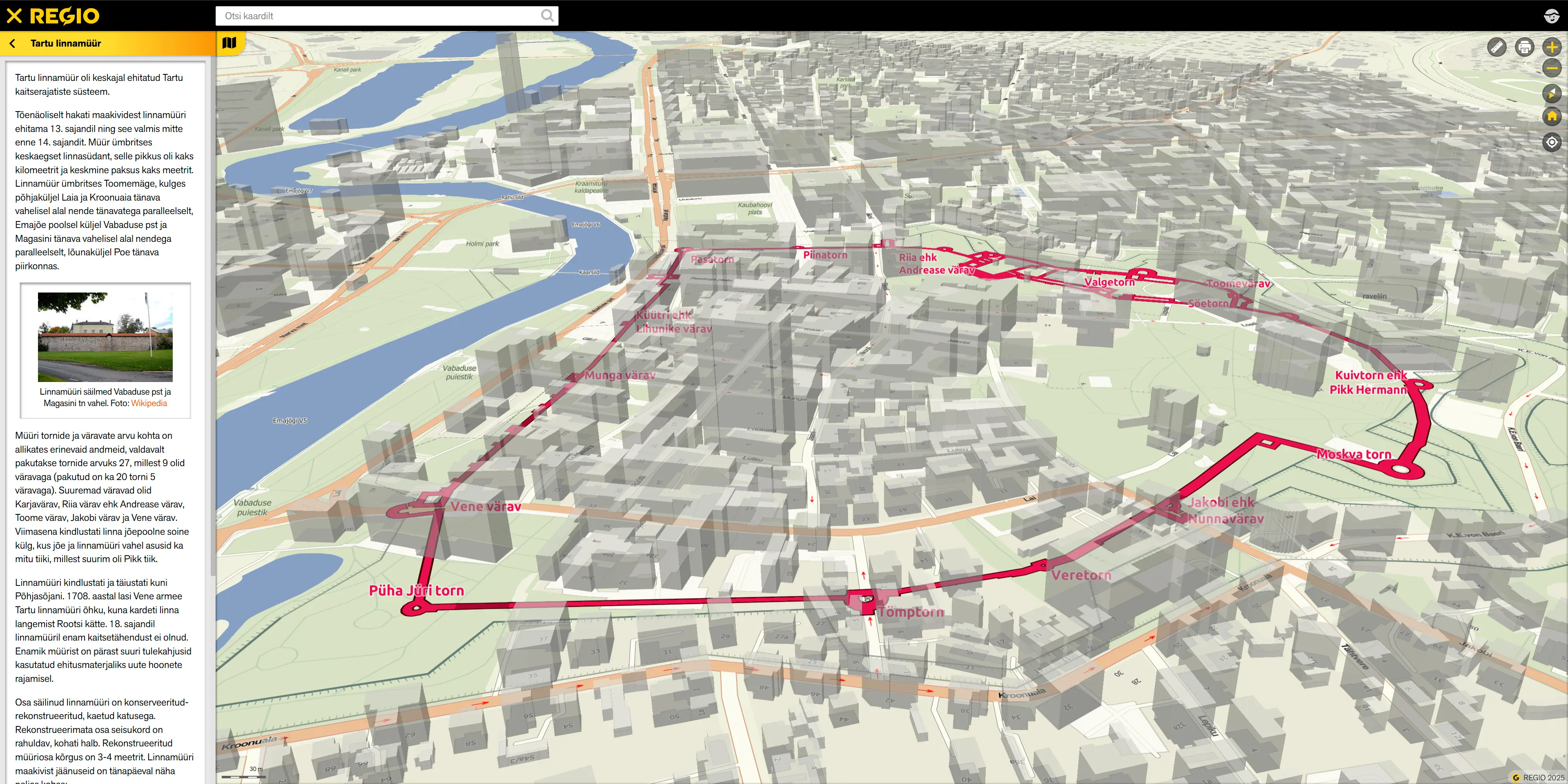 Regio map - desktop vaade - mobiili vaade Regio map